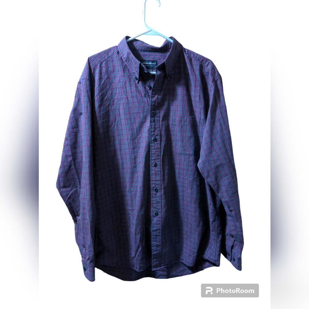 Men's Eddie Bauer Long Sleeve Button Down Shirt Size Large Tall
